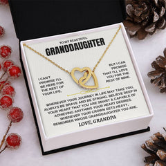 To My Granddaughter - Personalized 18k Yellow Gold Interlocked Hearts Gift Set - SS117