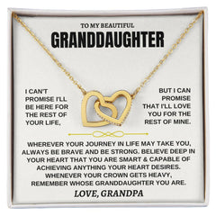 To My Granddaughter - Personalized 18k Yellow Gold Interlocked Hearts Gift Set - SS117