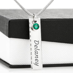 To My Granddaughter - Personalized Birthstone Pendant Gift Set - SS170B