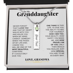 To My Granddaughter - Personalized Birthstone Pendant Gift Set - SS170B